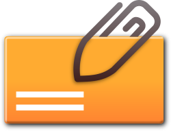 Symbolbild eines Briefumschlages mit Heftklammer