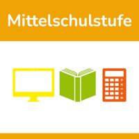 Mittelschulstufe - Icons PC, Buch, Taschenrechner